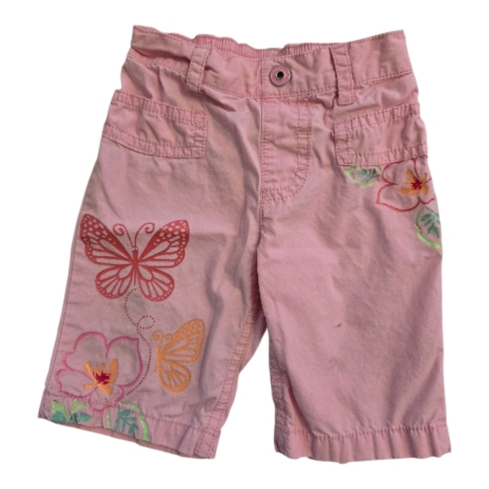 Vintage Y2k Circo Pink Butterfly Cropped Cotton Pants